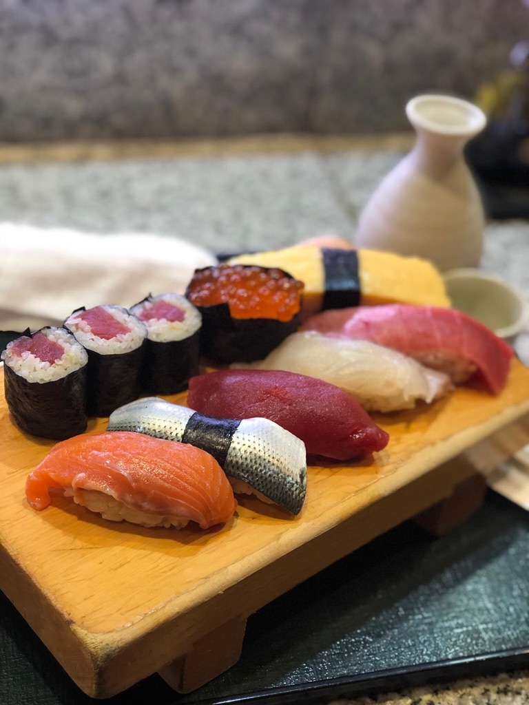 Traditional Japanese sushi platter